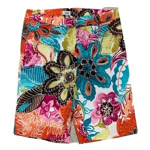Cache Size 2 Boho hawaiin floral paisly Zipper Shorts floral pink blue